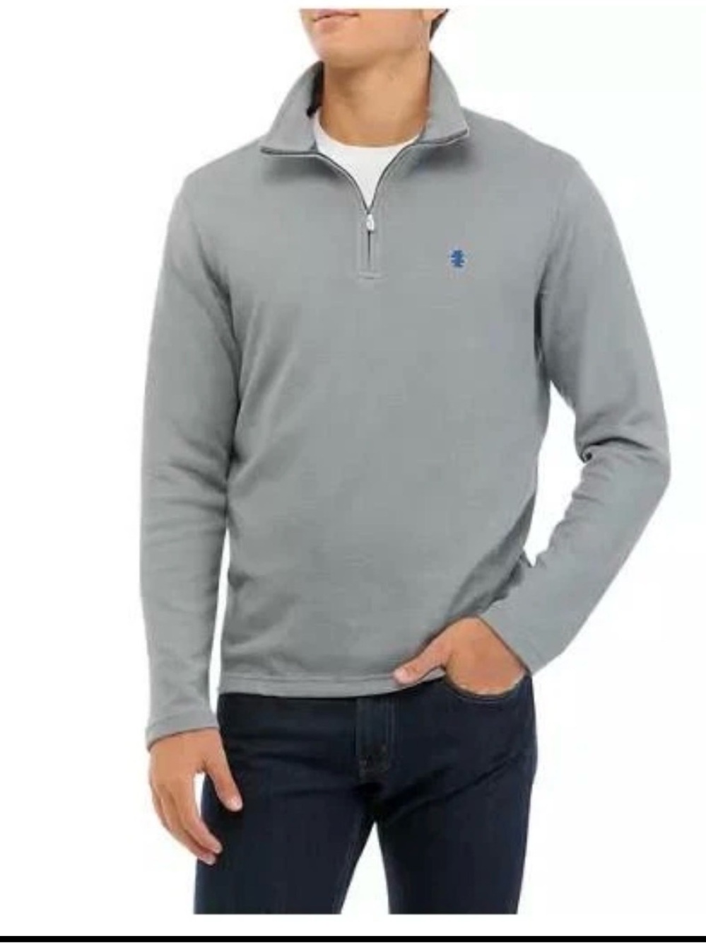 IZOD Men’s Performance 1/4 Quarter Zip Pullover Stretch Charcoal Gray XL Golf